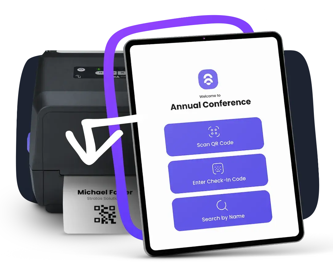 Onsite badge printing kiosk