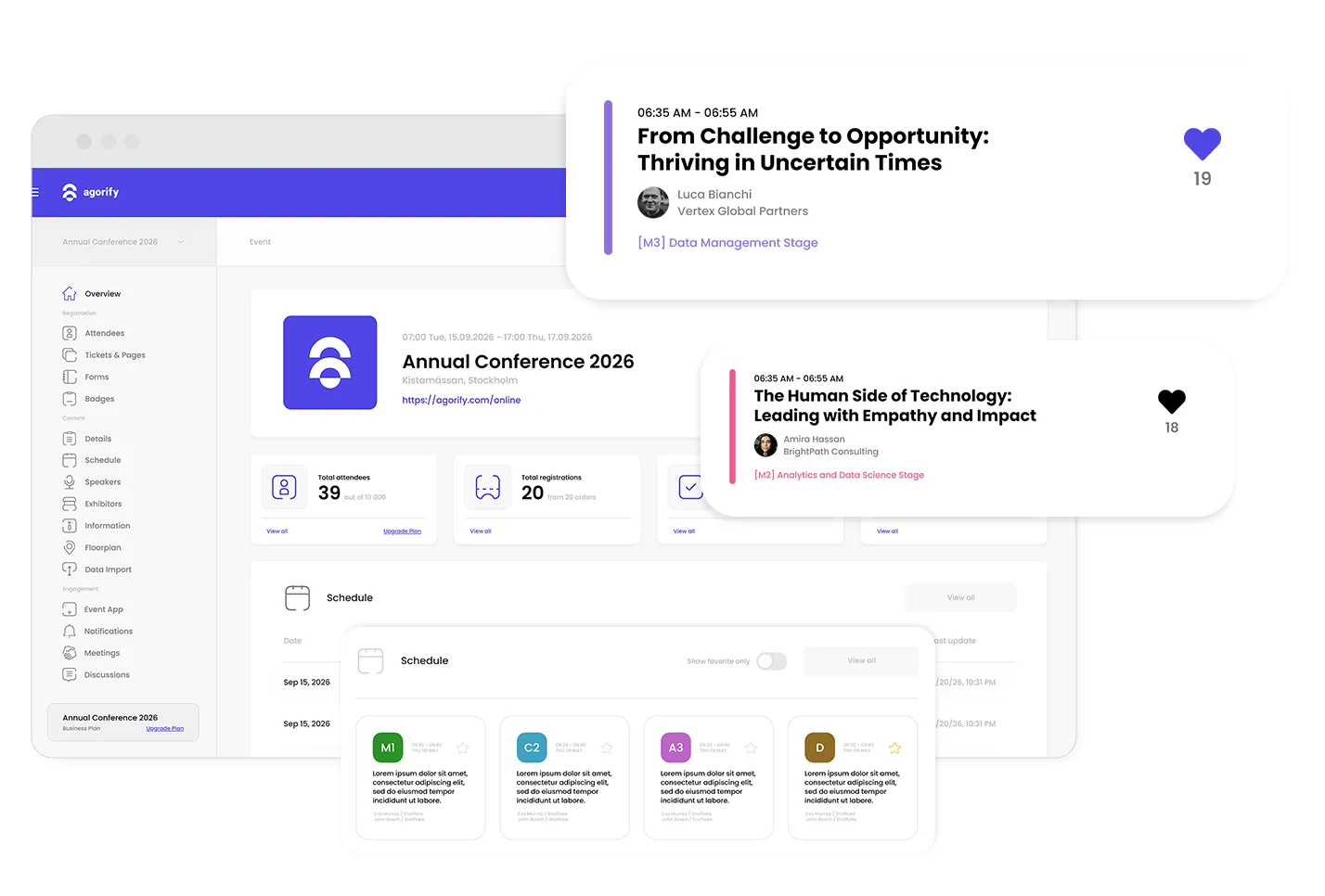 Free event agenda builder